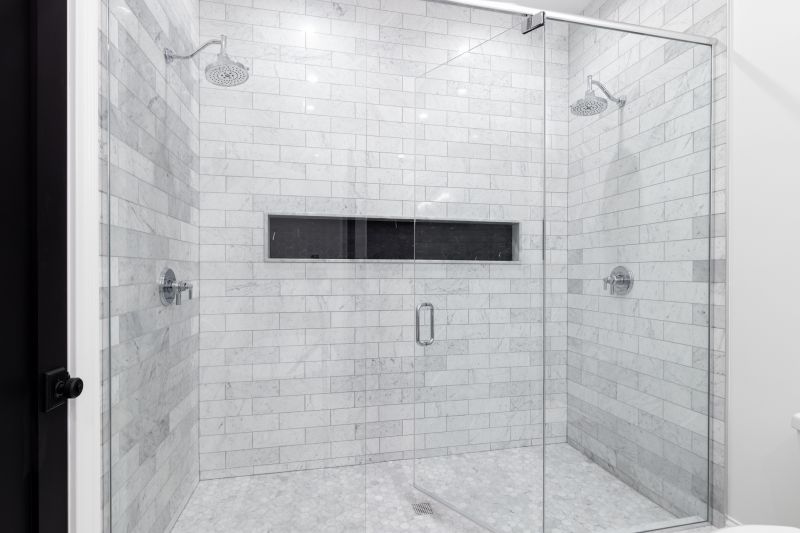 Corner Shower Design with Glass Doors